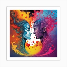 Two Lovers In Love Art Print