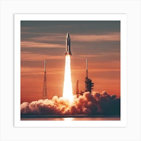 Space Shuttle Launch Art Print