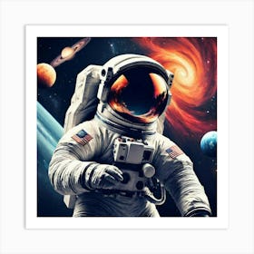 Astronaut In Space 4 Art Print