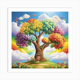 Rainbow Tree2 Art Print