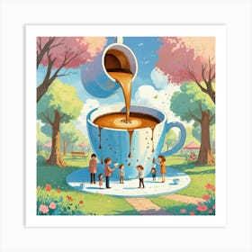 Coffee In The Park Art Print