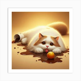 Coffee Cat 1 Art Print