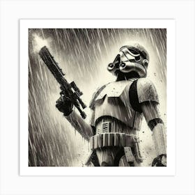Stormtrooper In The Rain 1 Art Print