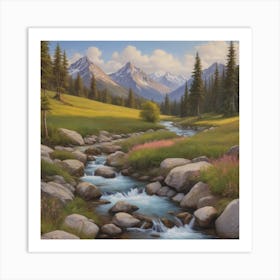 Rocky Mountain Stream Art Print