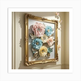 Paper Flowers Framed Wall Art Art Print