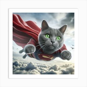 Superman Cat Art Print