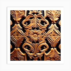 Carved Wooden Panel Art Print