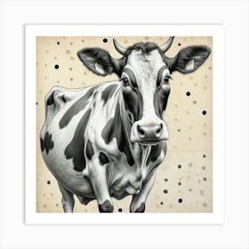 Cow With Polka Dots Art Print