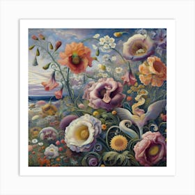 Flowers In The Meadow Art Print