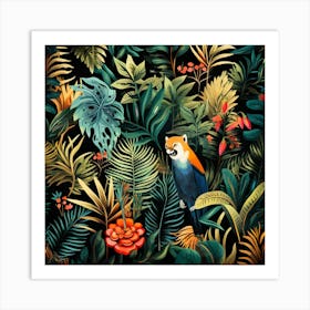 Tropical Jungle Seamless Pattern Art Print