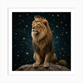 Lion With Crown In The Sky Art Print