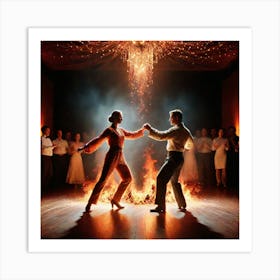 Dancers On Fire Art Print