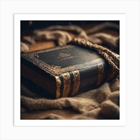 Old Book With Rope Art Print