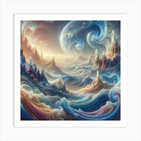Fractal Ocean Art Print