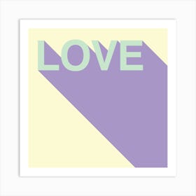 Retro Love (Pale Yellow/Purple) Art Print