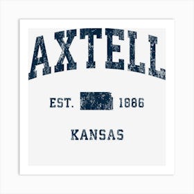 Axtell Kansas Ks Vintage Athletic Navy Sports Design Art Print