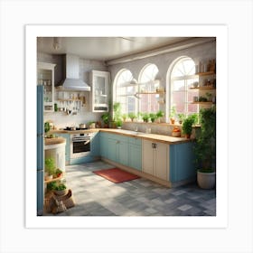 Isometric Kitchen 5 Art Print