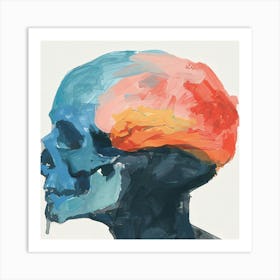 Skull And Brain Art Print