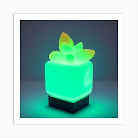 Succulent Night Light Art Print