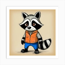 Raccoon Illustration Art Print