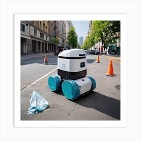 Robot On The Street 69 Art Print