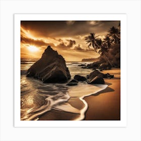 Sunset On The Beach 726 Art Print