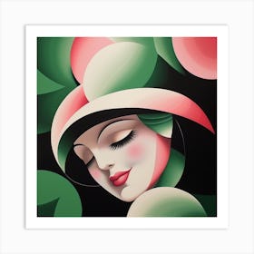 Woman In A Hat 12 Art Print