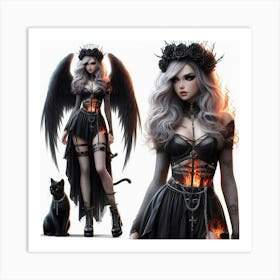 Gothic Angel 3 Art Print