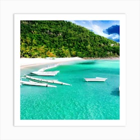 Boats On The Beach Art Print