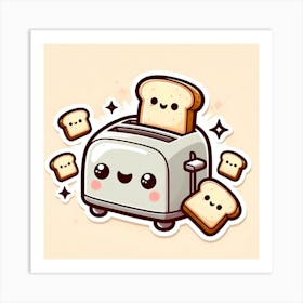 Kawaii Toaster Art Print