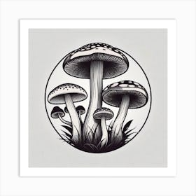 Mushrooms In A Circle 6 Art Print