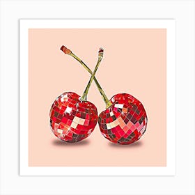 Disco Ball Cherries Art Print