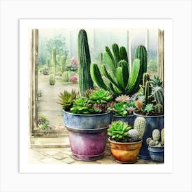 Cacti And Succulents 12 Art Print
