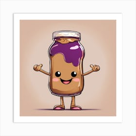 Cartoon Peanut Butter Jar Art Print