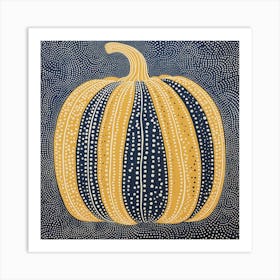 Yayoi Kusama Inspired Pumpkin Blue 2 Art Print