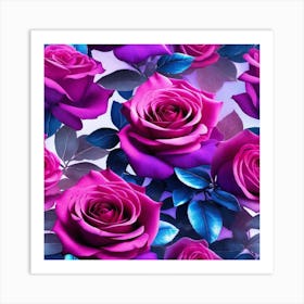 Purple Roses Wallpaper 1 Art Print