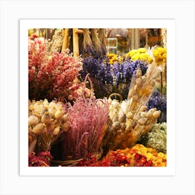 Flowers In A Market Art Print