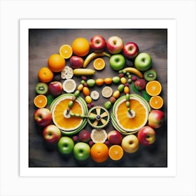 Fruit Arranged In A Circle Art Print