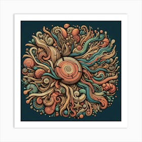 Whimsical Oceanic Swirl Art Art Print