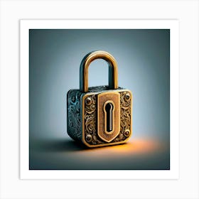 Golden Padlock Art Print