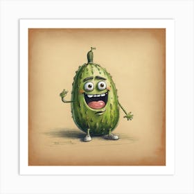 Cucumber With A Smile Art Print