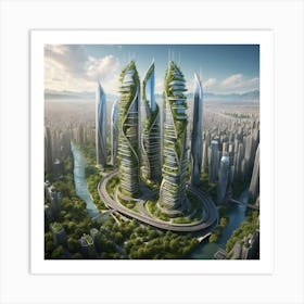 Cityscape Of The Future Art Print