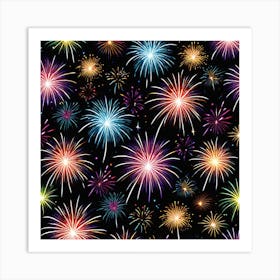 Firework Seamless Pattern Art Print