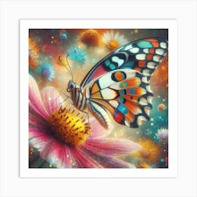 Butterfly On A Flower 1 Art Print