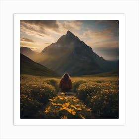 Girl In The Mountains Art Print