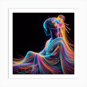 Colorful woman 3 Art Print