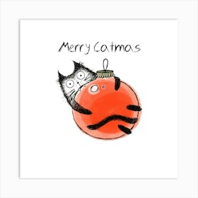 Merry Catmas Art Print