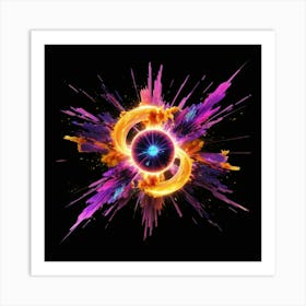 Plasma Explosion Glitch Art 8 Art Print