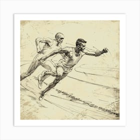 A Track And Field Competition Hand Drawn Sketch 2 Art Print