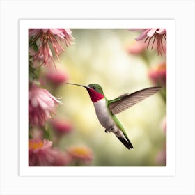 Capturing An Ultra High Quality Highly Detailed Octane Render Of A Ruby Throated Hummingbird Wings 539600908 Art Print